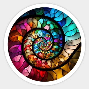 Rainbow Spiral Stained Glass Sticker